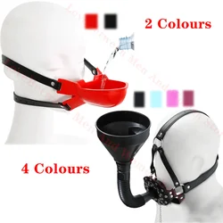 BDSM Sex Toys Leather Rope Mouth Filling Urine Oral Enema Plug Adult Game Man Woman Fixed Headgear Dog Funnel Gag Hood Toilet 18