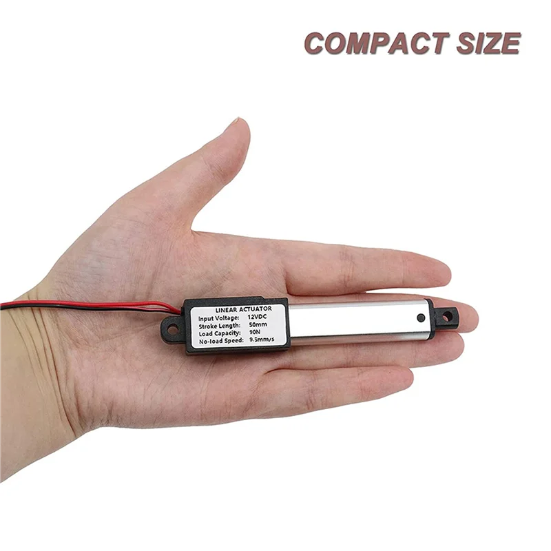 

N93R 6X Micro-Linear Actuator, 2 Inch Stroke, 90N/20.3Lb, Speed 9.5Mm/S Electric Actuator Motor Linear Actuator 12V