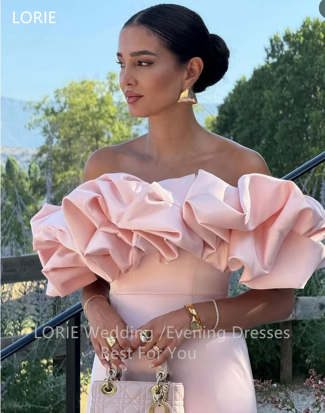 LORIE elegante satijnen feestjurken uit de schouder mouwloze avondjurk a-lijn formele gelegenheden galajurk op maat