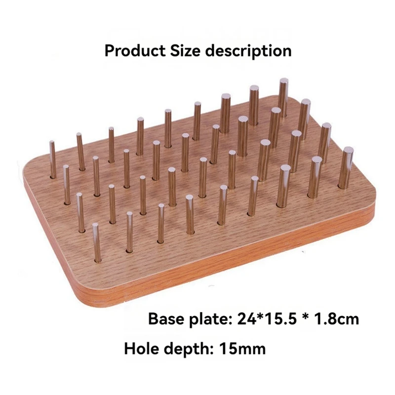 36-Hole Wooden Pegboards For Finger Dexterity, Hand Rehabilitation Board With 4Mm/6Mm/8Mm Pegs, Hand Therapy Peg Board