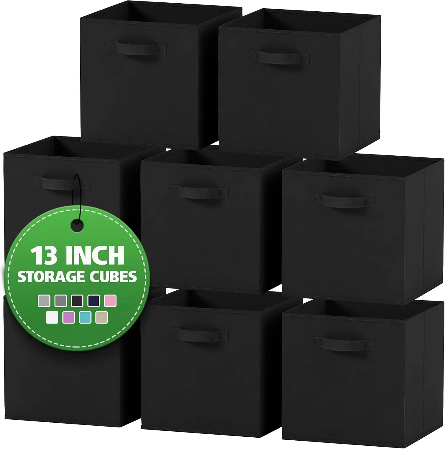 

Fabric Storage Cubes for Cube Organizer - 8 Pack Heavy Duty Storage Bins - 13 Inch Cube Storage Bin