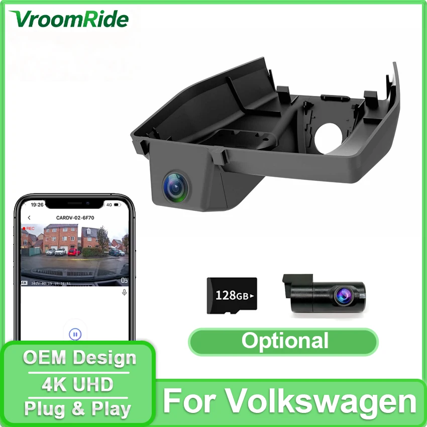 4K Dash Cam For VW ID.3 (ID3) 2020~2024 2025 2026 Cupra Born 2020~2026 2160P Car Camera For Volkswagen Compatible, OEM Style DVR