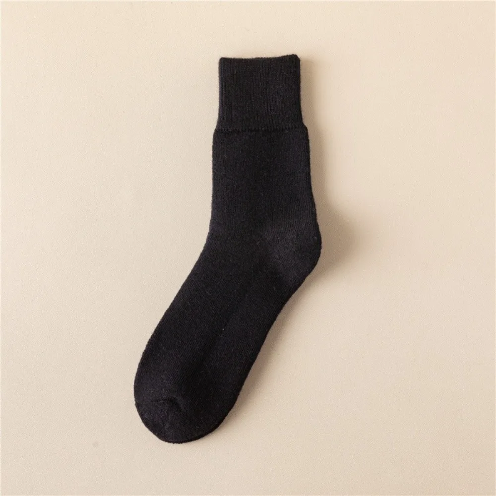 

Cozy Socks Thick Thermal Winter Warm Socks Soft Breathable Thermal Socks Mid-Calf Length Solid Color Boot Socks Cold Weather