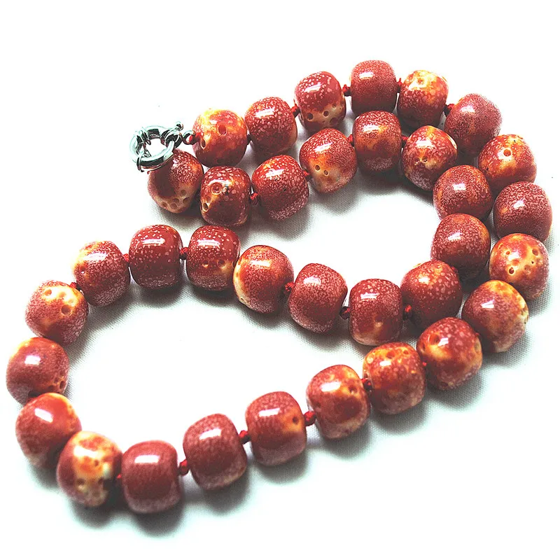 1PC Charms Fashion Women Necklace Knotted Wire Orange Coral Powder Material 55CM LENGTH FOR PARTY WEARING