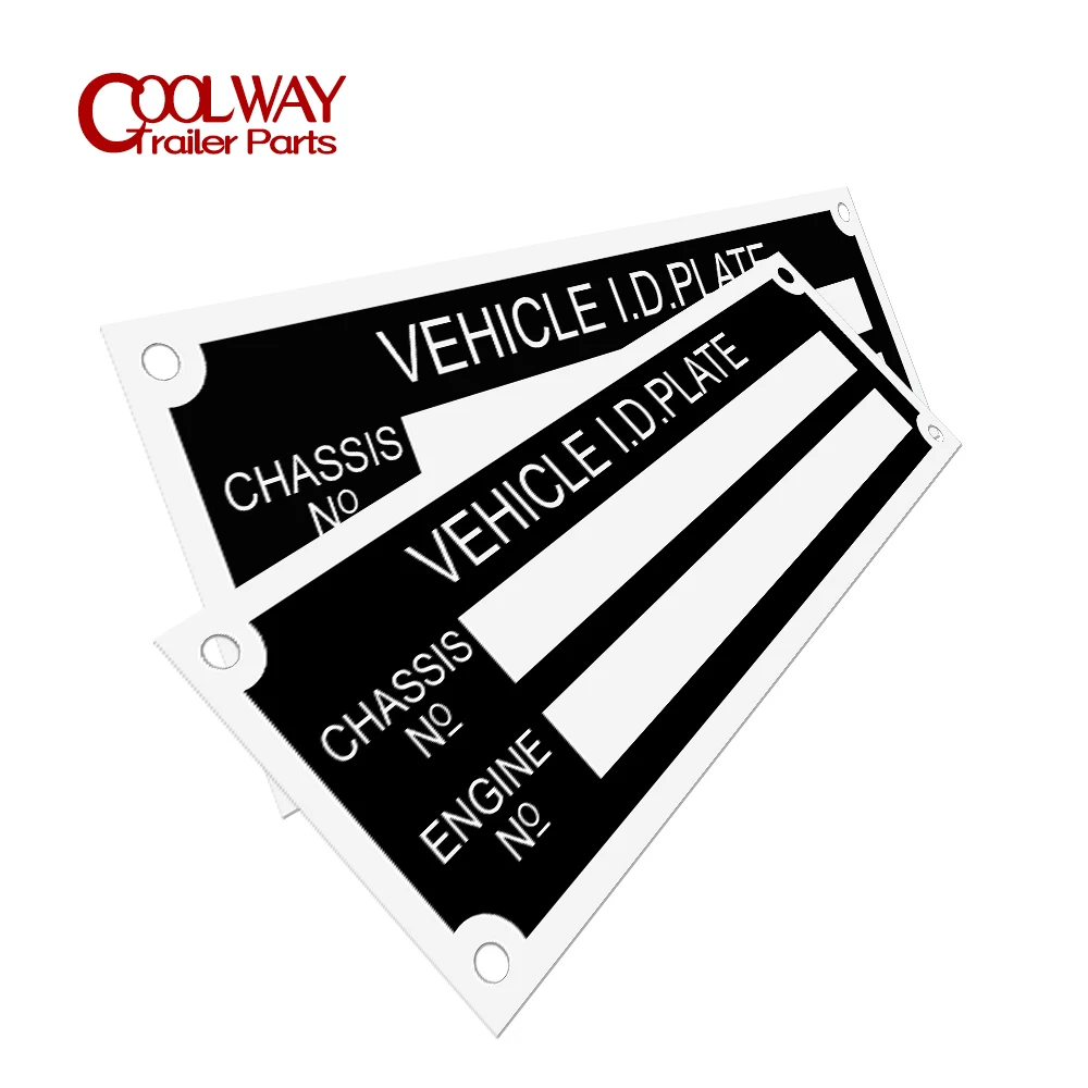 Blank or Engraved Aluminum Trailer Vehicle ID Tag Plant Chassis Plates Car Motorbike Caravan RV Parts Camper Accessories