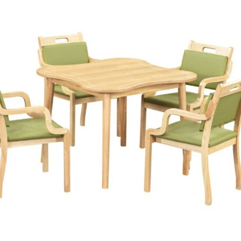 

Senator-friendly dining table and chair combination, nursing home furniture dining room solid wood tables and chairs