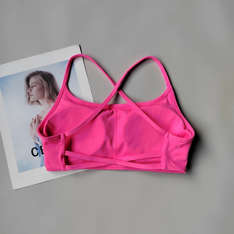 Solid Color Soft High Strength Women Fitness Bra Tight Sport Top Gym Top Training Gym Yoga Underwear Tight With Chest Pad Suit - Image 4