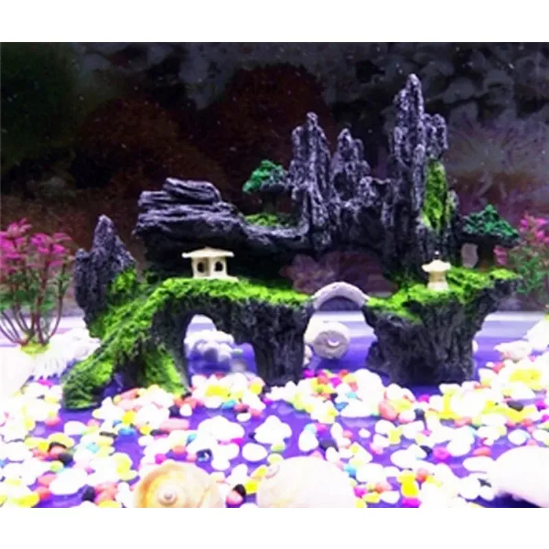 Resina Rockery Stone para decoração de aquário, tamanho grande e pequeno, Rockery caverna, paisagismo Pet Supplies, montanha textura, 1 PC