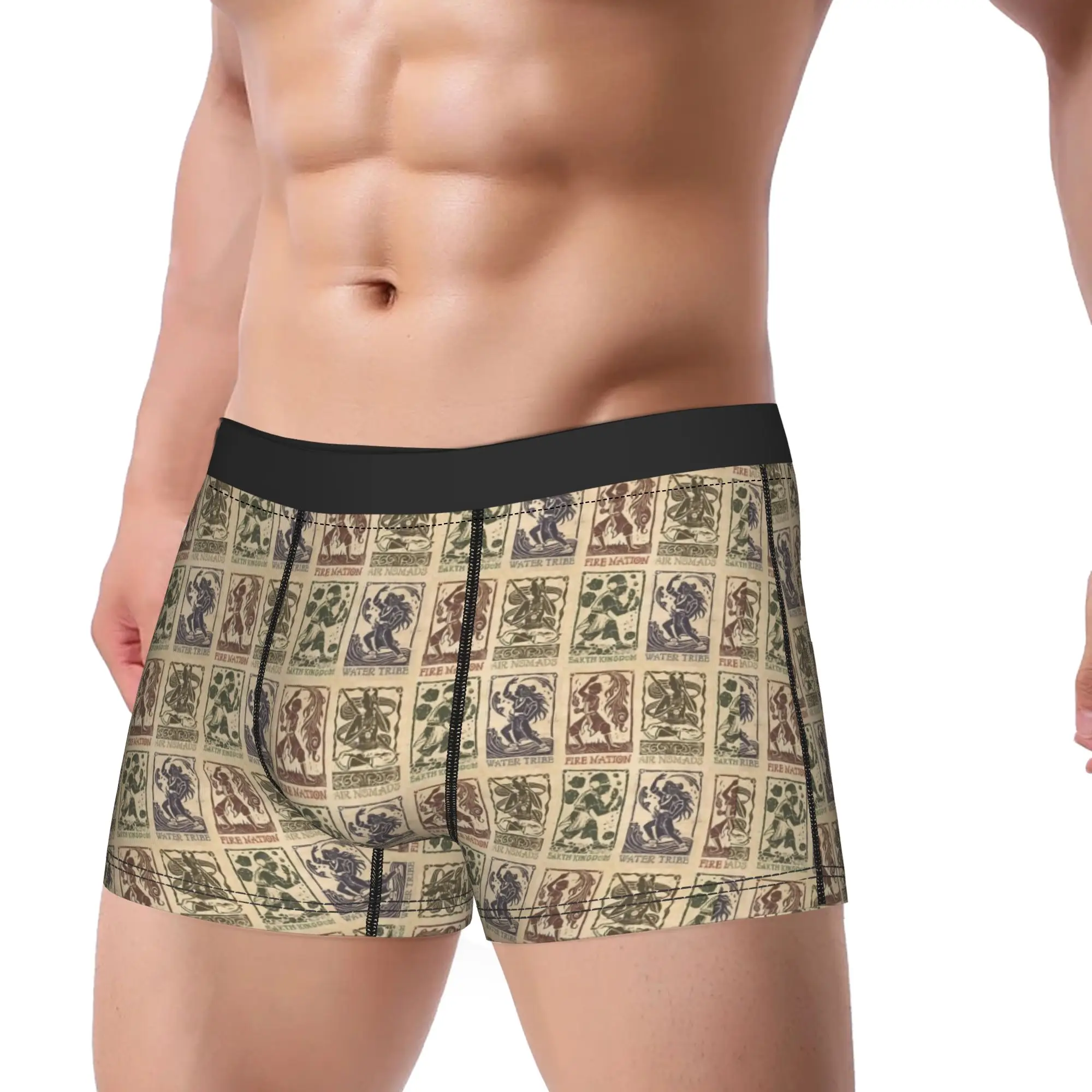 ATLA Elements Avatars Airbender Underwear  Breathable Underpants Custom DIY Boxer Brief For Male 3D Pouch Plus Size Boxershorts