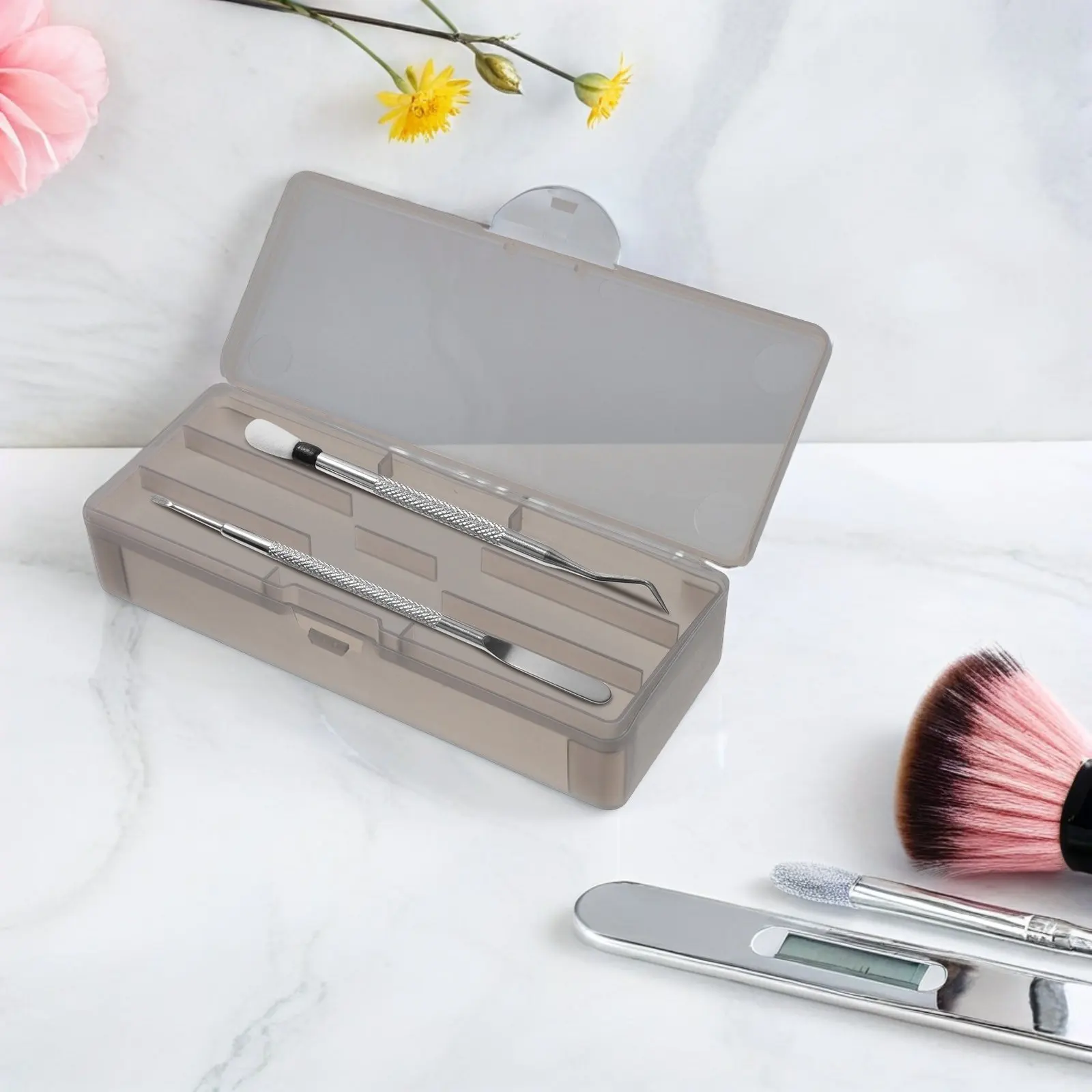 

3Pcs Nail Art Storage Case Double-Layer Plastic Dividing Box for Manicure Pedicure Supplies Small Toolbox Home Salon Organizer