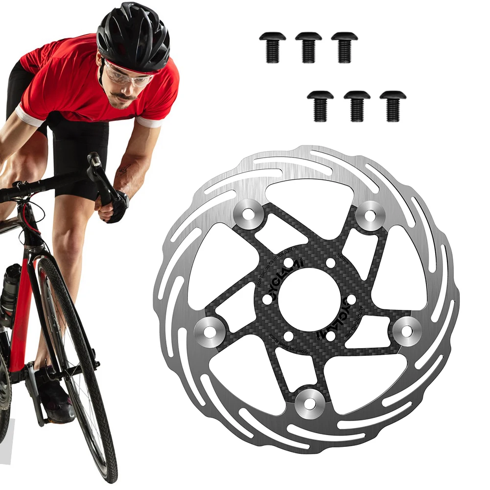 160/180 مللي متر دراجة الفرامل الدوار 6 ثقوب دراجة مكبح قرصي الدوار ألياف الكربون الطريق دراجة مركز قفل القرص الدراجات أقراص أجزاء #3