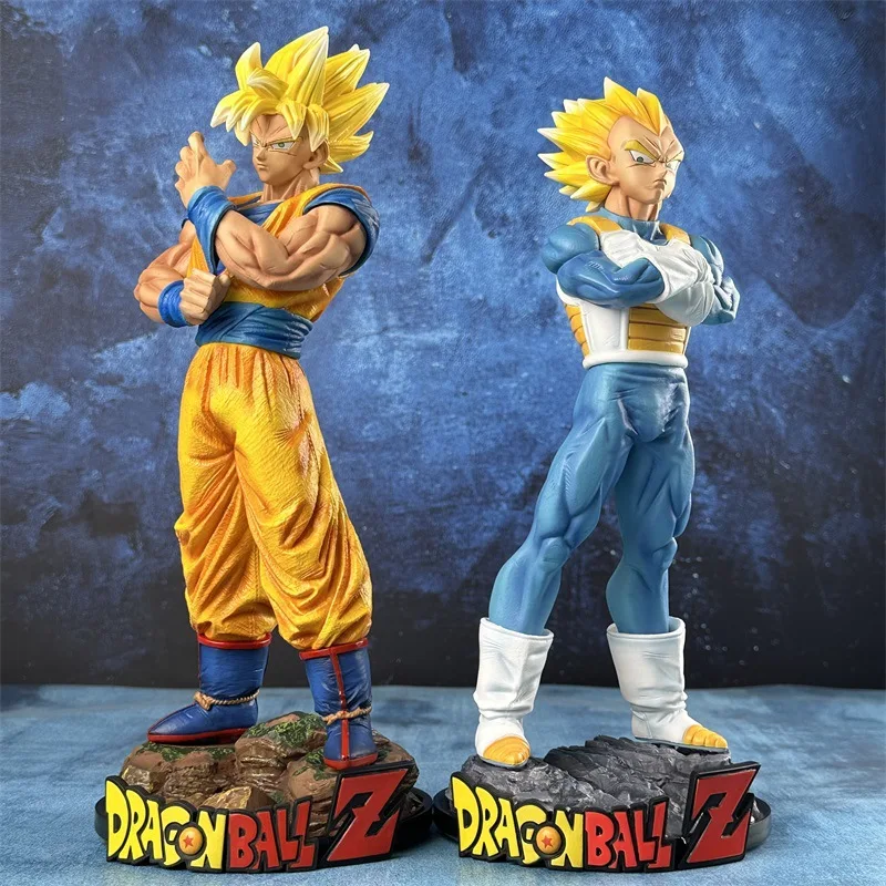 30cm Dragon Ball Son Goku Vegeta IV Super Saiyan Figure Warrior Stance Model Anime Peripheral Desktop Decoration Collection Gift