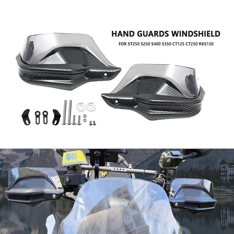 ST250 CT250 Carbon Black Handguards Shield Guards Windshield Hand Wind Protection For KYMCO S250 S400 S350 XCITING CT125 rks150