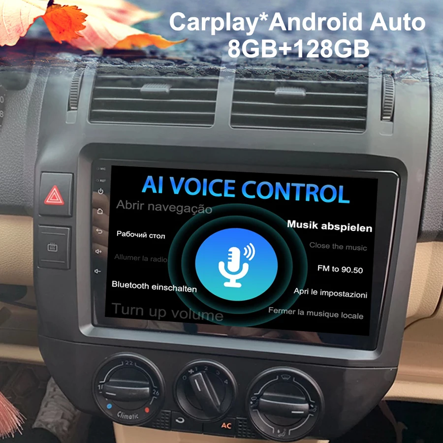 AI Voice Control Android 14 Car Radio For VW Polo 9N3 2006 2005 2004 Multimedia Video Player Stereo GPS AUTORADIO CarPlay Device