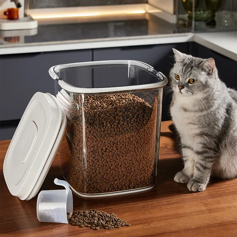 Cat Food Storage Bucket Plastic Dog Food Sealing Bucket Pet  Storage Pressing  Household