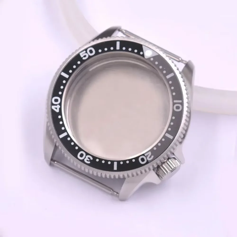 

37MM Solid steel sapphire glass Watch Case Fits NH35 NH36 Black / Blue bezel Watch Case