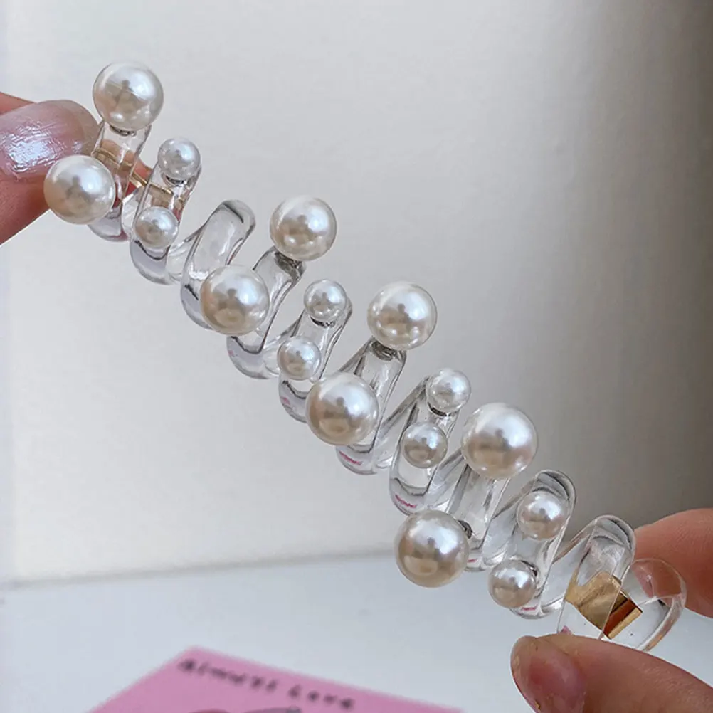 

Beaded Rope Spiral Hair Ties Elastic Ponytail Holders for Women Curly Telephone Wire Design Elegant Hair