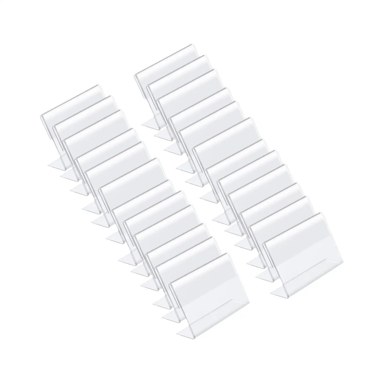 100Pcs Acrylic Mini Sign Price Tag Holder for Counter Top Accessories Transparent Multipurpose Sign Stand Sturdy 1.5x0.8inch