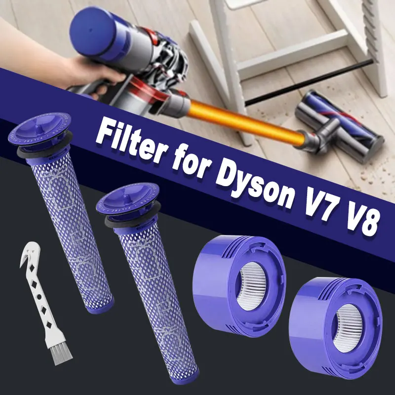 Filter For Dyson V7 V8 Cordless Vacuum Cleaners Replacement Pre-Filter And Post-Filter Accessories Spare Parts