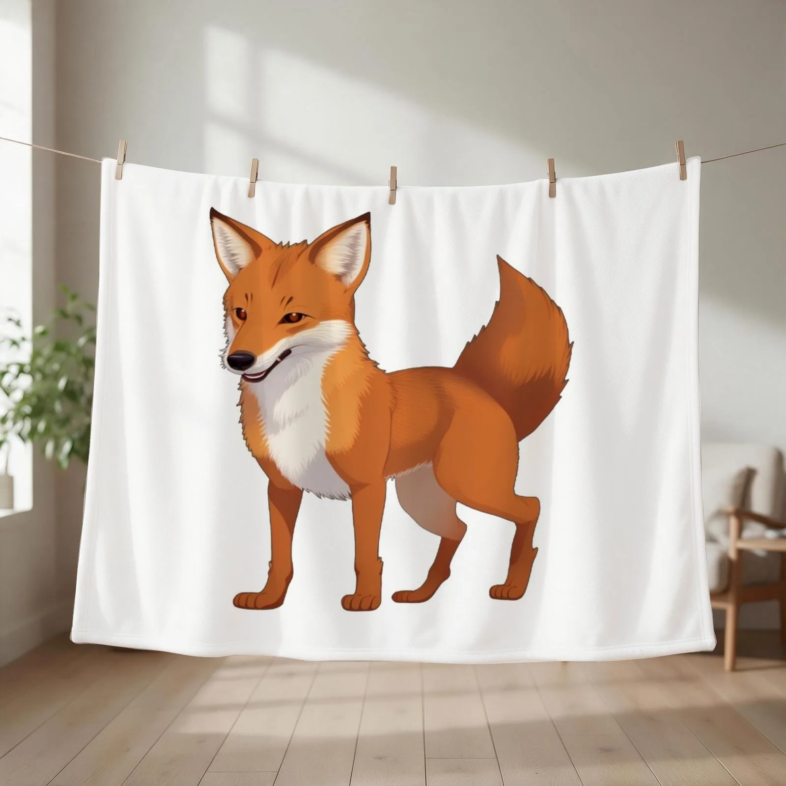 Dynamic Dhole Wildlife Throw Blanket couch cozy soft plush fuzzy picnic outdoor blanket