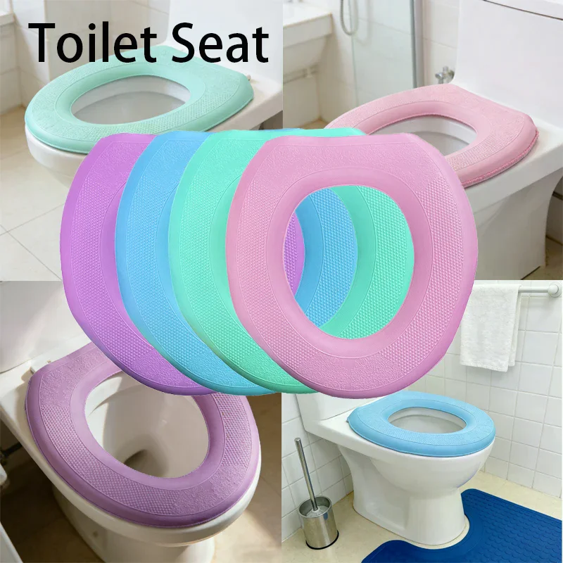 O-Shape Waterproof Soft Washable Toilet Seat Cover Elastic Closestool Mat Bathroom Reusable Cushion Pad