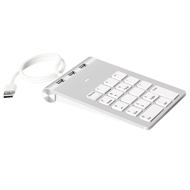 Numeric Keypad Mini Numeric Keypad Keyboard 18Keys Numeric Key Pad Numpad Number Pad with 3 Ports Usb Hub for Laptop Desktop Pc