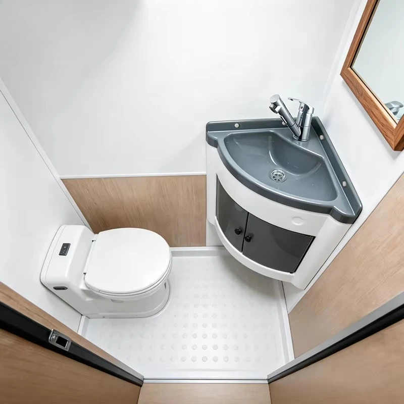 

Modern acrylic corner sink with shower cabinet saves space and is suitable for RV bathroom cabinets
