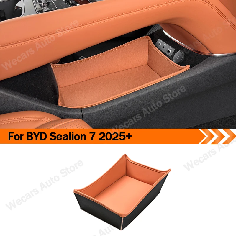 

Для BYD Sealion 7 2025 + кожаный коврик для центральной консоли, подлокотник, отсек для хранения, внутренняя коврик для хранения, автоаксессуары