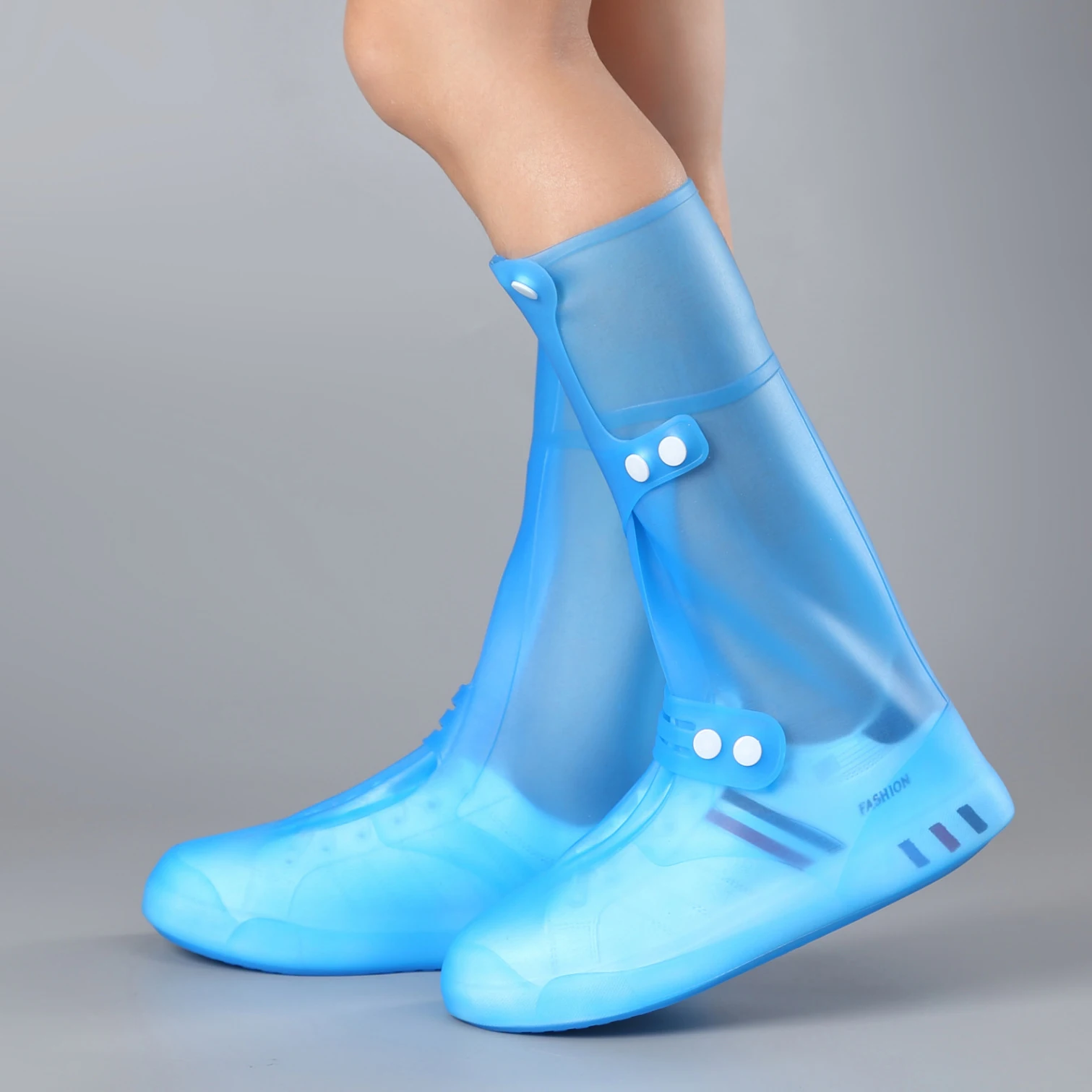 Tall visitor overshoes high tube galoshes waterproof shoes cover slip resistant overshoes rain boots protector long shoe covers