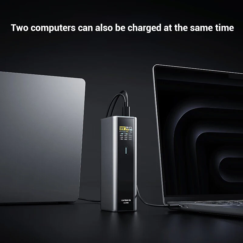 CUKTECH No.15 Power Bank Ultra 20000mAh PB200U 165W 2-Ports Input شاشة محمولة لجهاز Macbook iPhone 15 Xiaomi 14 Pro