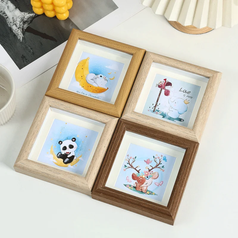 Minimally mini 4-inch small photo frame children's photo desktop decoration DIY square framing creative oil painting frame
