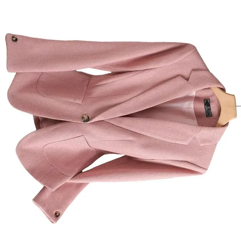 New Winter Autumn Women Blazer Korean Turn-down Collar High-end Casual Single Button Slim Long Sleeve Blazer Female Outerwear
