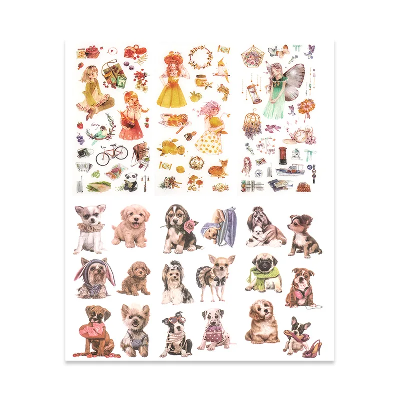 ins small stickers daily collection DIY washi paper sticker scrapbook materials 3 sheets