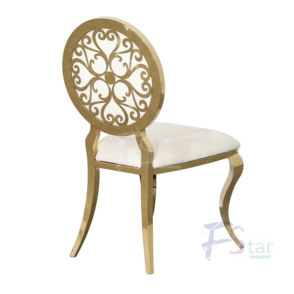 High Quality Restaurant and Cafe Popular Used Royal Vip Banquet Party Wedding Furniture Stainless Steel Chair With Low Price