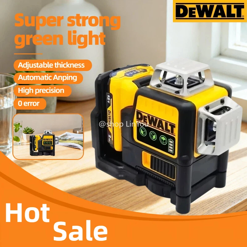 Dewalt DW089LG niveau Laser 12 lignes 3 côtés * lignes verticales 360 degrés compteur de niveau Laser utilisations en extérieur batterie au Lithium 12V