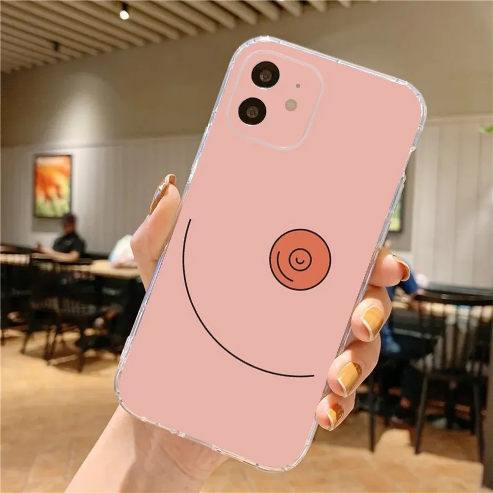 Custodia per telefono con stampa artistica Boobs per iPhone 15,14,13,12,11 Plus,Pro,Max,XR,XS,X,7,8 Plus,SE,Mini morbido silicone trasparente