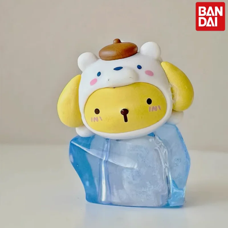 

Bandai Sanrio Gashapon Antarctic Ice Block Collectible Figures Set Hello Kitty PomPom Purin Cinnamoroll Pochacco Cute Desk Decor
