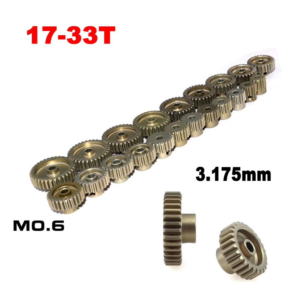 1Pcs 17T 18T 19T 20T 21T 22T 23T 24T 25T 26T-30T 31T 32T 33T 0.6M Metal Pinion Motor Gear for 1/10 RC Car Brushless Motor Parts