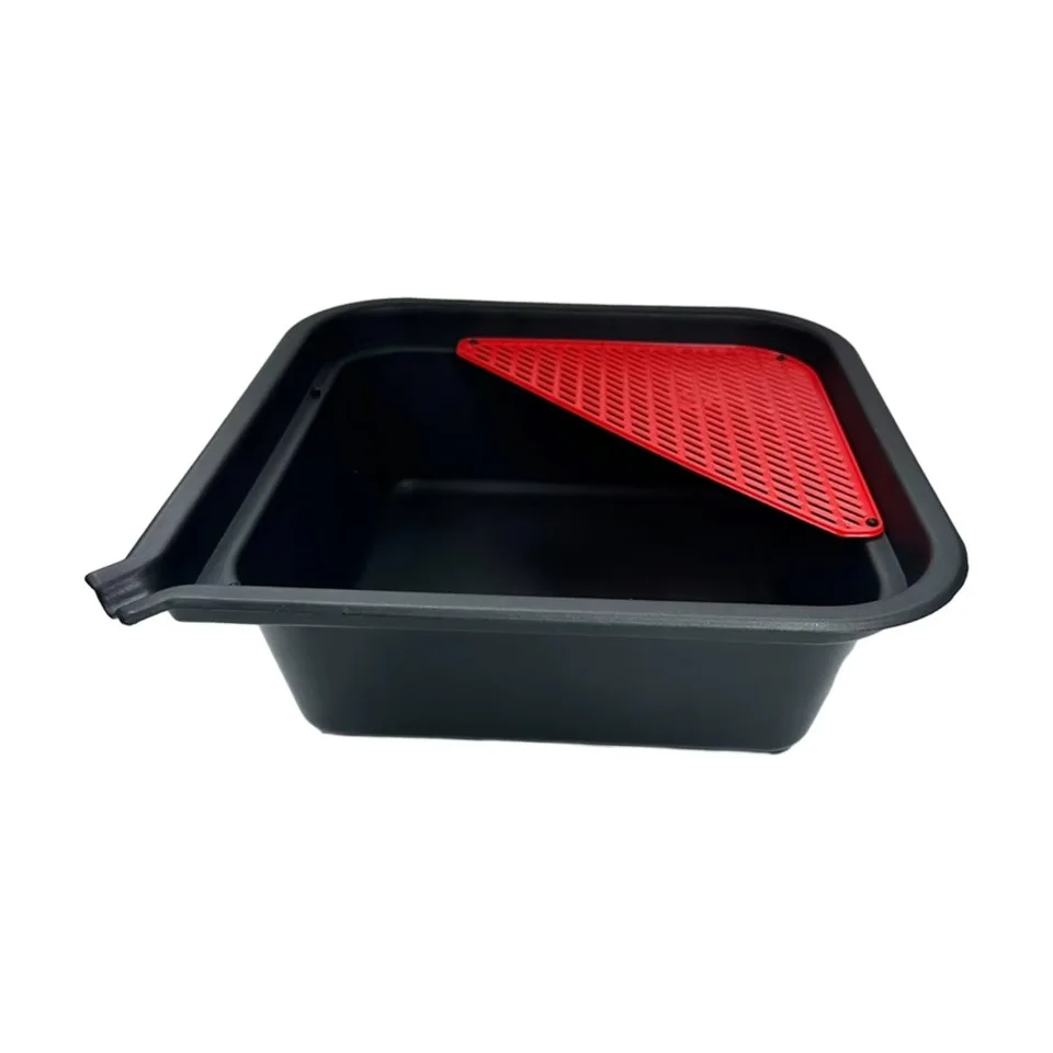 9L Automotive Oil Drip Pan Tray with Filter Screen Auto Repair Tool Versatile Sturdy 36.5x36.5x12.5cm for Automotive Shops