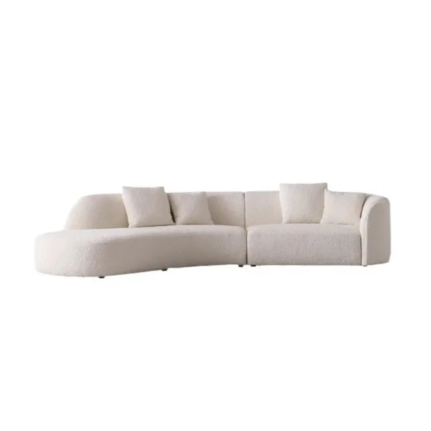 

Bright sofa living room Modern light luxury designer Italian minimalist curved fabric