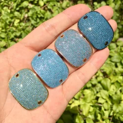 Turquoise Zirconia Pave Rectangle Connector Spacer for Custom Design Handmade Jewelry Accessory Findings Bracelet Necklace