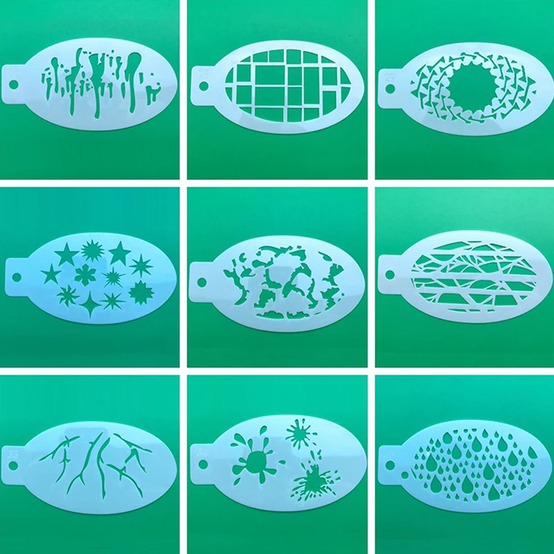 

42Pcs/set Face Body Painting Stencils Templates Professional Art Angel Rainbow Dots Scale Leopard Plastic Makeup Tools