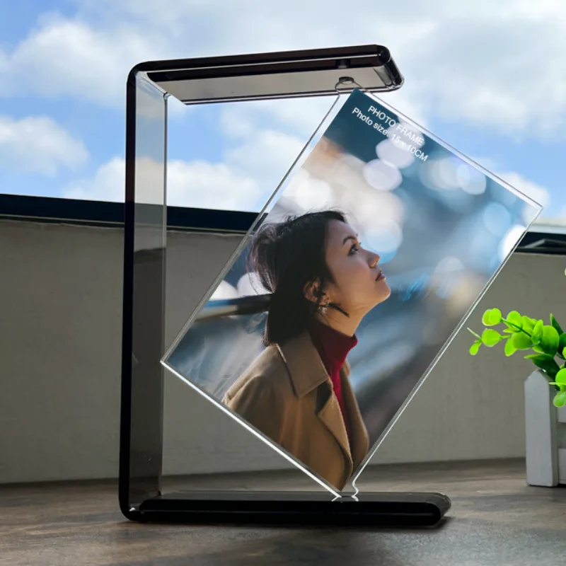 

Wholesale photo frame table 6 inch double-sided visual retro postcard transparent plastic photo frame