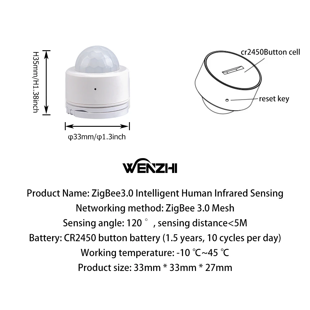 eWeLink ZigBee3.0 Motion Sensor PIR IR Automation Human Body Infrared Detector Wireless Security Mini Tuya SmartLife Home Alexa