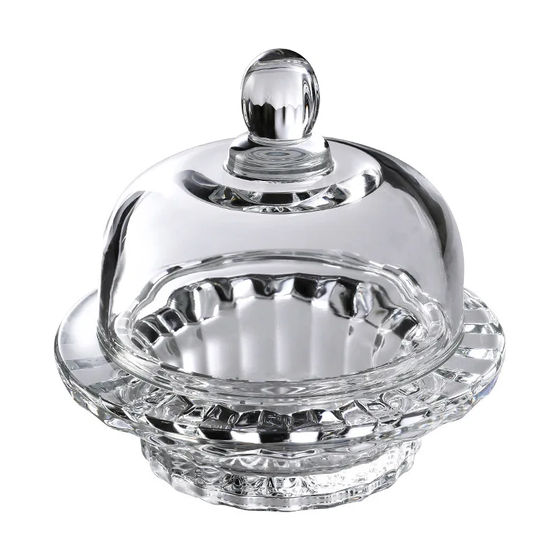 HYS glass with lid transparent fruit dessert bowl creative sugar water bowl Tremella bowl exquisite set soup