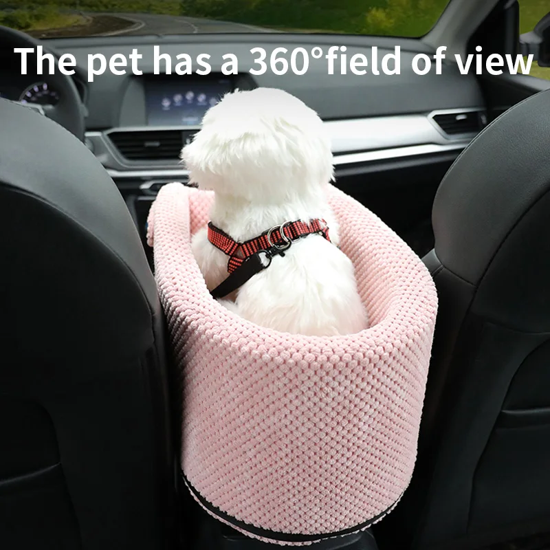 

Portable Pet Dog Car Armrest Nonslip Booster Seat Central Control Protector for Small Dog Chihuahua Teddy Travel Transport