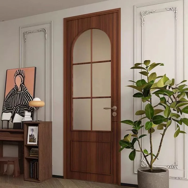 

Французская ретро-дверь из титана и магниевого сплава, дверь для ванной комнаты из тикового дерева, старая железная дверь из орехового дерева