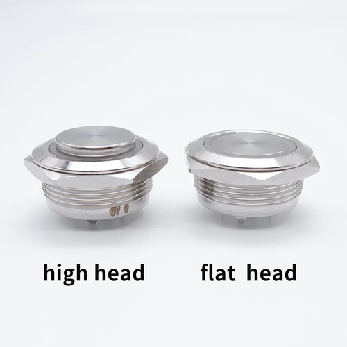 Imagen 2 del producto Interruptor de botón de Metal de 12mm, 16mm, 19mm, 22mm, corto, autoreinicio momentáneo sin LED, botón de inicio y parada de acero inoxidable de 24V 1A