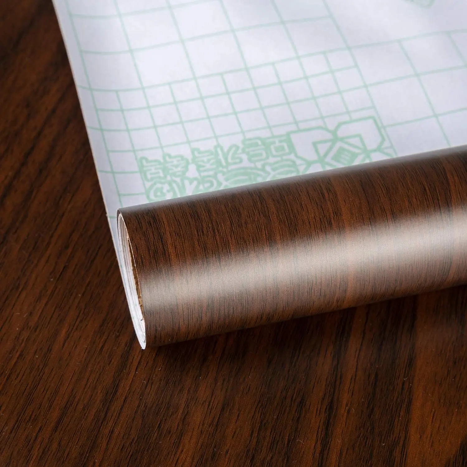 

48x354inch Extra Wide Dark Brown Wood Grain Wallpaper Peel and Stick Thick Matte Black Walnut Textured Contact Paper Waterproof