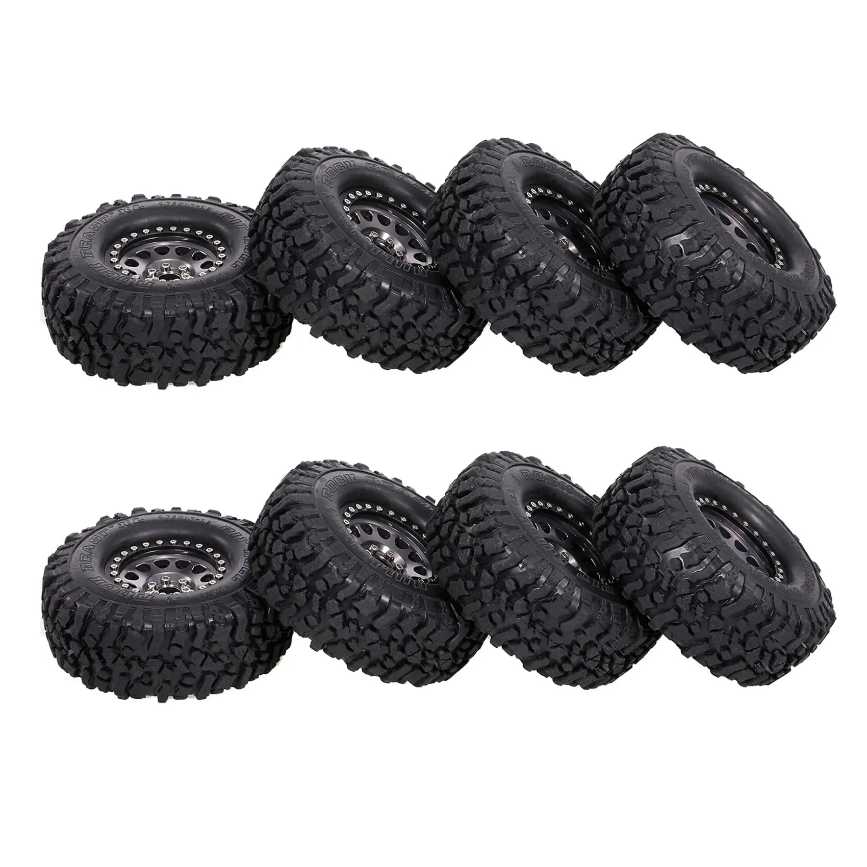 8PCS Metallo 2.2 Beadlock Cerchione Pneumatici Set Per 1/10 RC Crawler Auto Traxxas TRX4 TRX6 Axial SCX10 RR10 Parti, Titanio